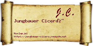 Jungbauer Ciceró névjegykártya